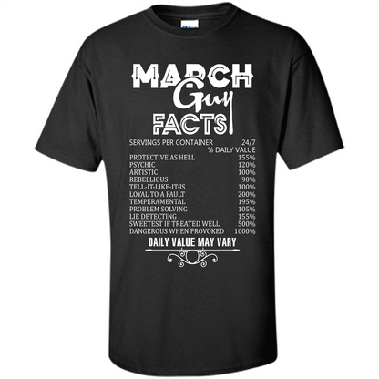 March Guy Facts T-shirt Black