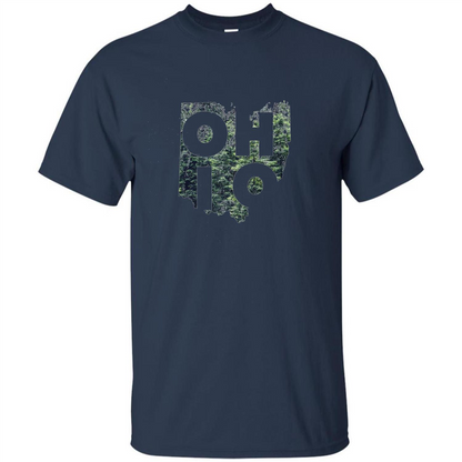 State Of Ohio T-Shirt Distressed with Trees Navy