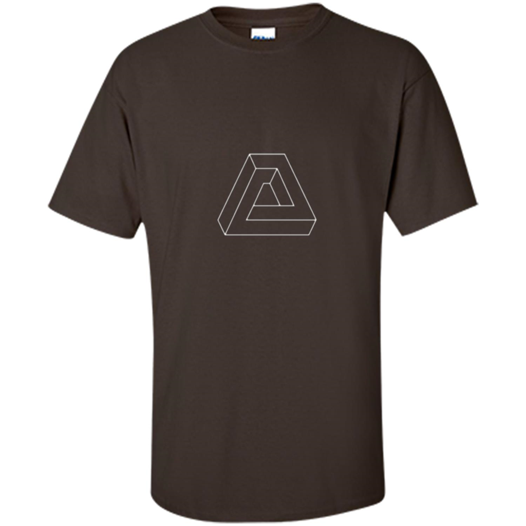 Optical Illusion - Impossible Figure T-shirt Dark Chocolate
