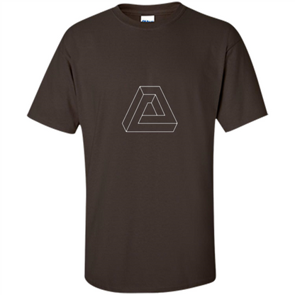 Optical Illusion - Impossible Figure T-shirt Dark Chocolate