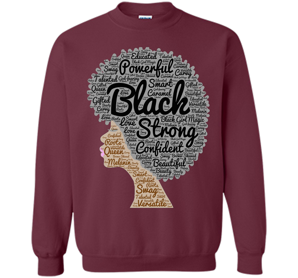 Afro Word Art Natural Hair T-Shirt for Black Women shirt Maroon