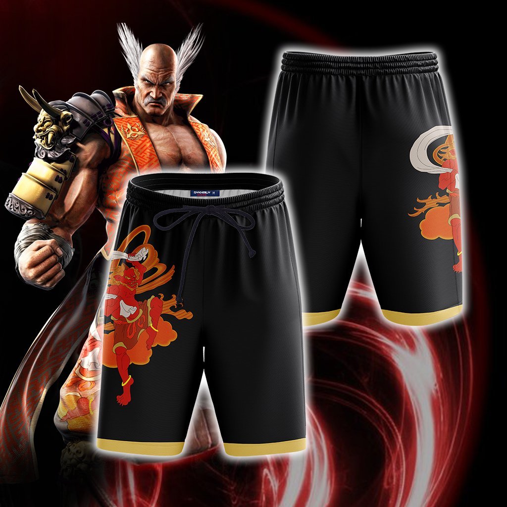 Tekken Heihachi Mishima Cosplay Beach Shorts