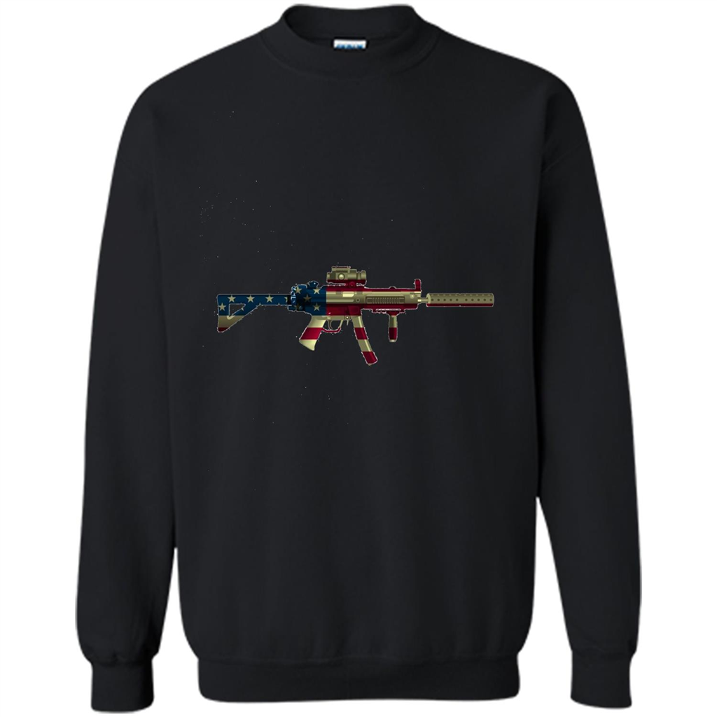 Assault Rifle Gun Flag Red White And Blue Gun T-shirt