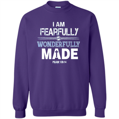 Christian T-shirt I Am Fearfully And Wonderfully Made Purple