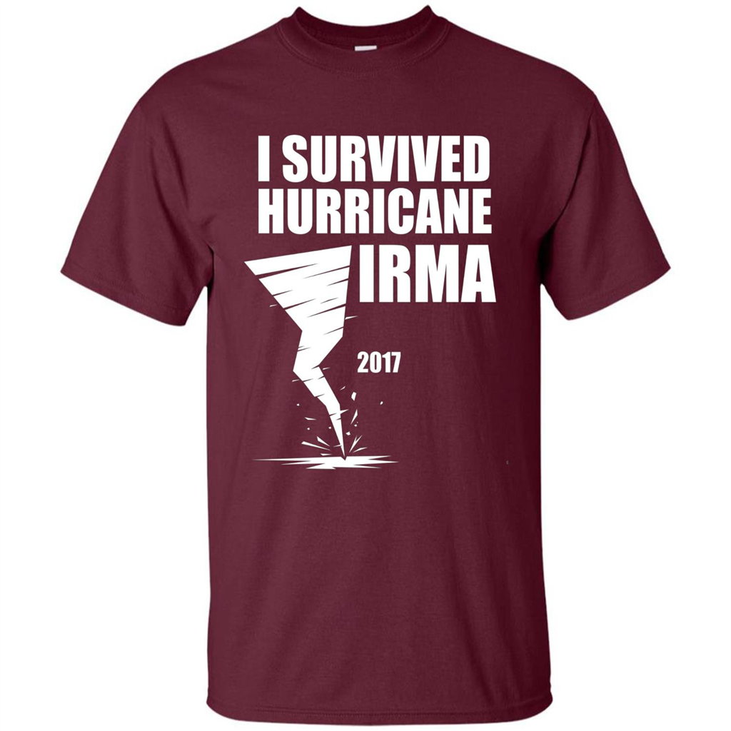 I Survived Hurricane Irma Graphic T-shirt Maroon