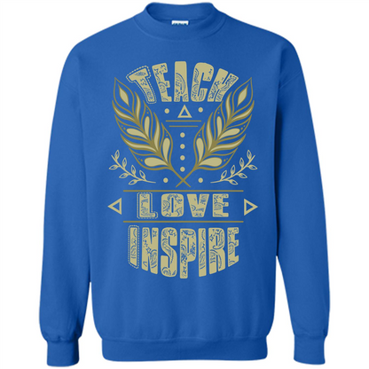 Teacher T-shirt Teach Love Inspire T-shirt Royal