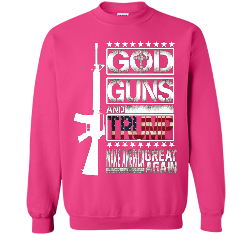 GOD Guns &amp; Trump 2nd Amendment T-Shirt shirt Heliconia