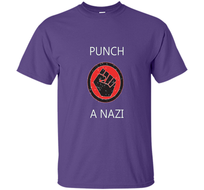 Punch A Nazi - Statement T-shirt shirt Purple