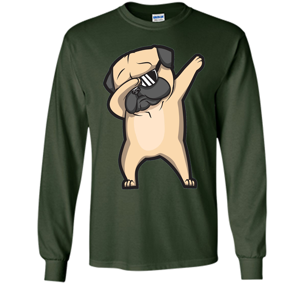 Dog T-shirt Dabbing Pug T-shirt Forest Green