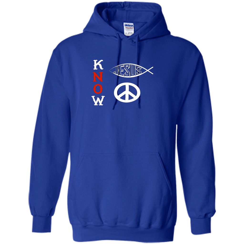 Christian T-shirt Know Jesus Know Peace Royal