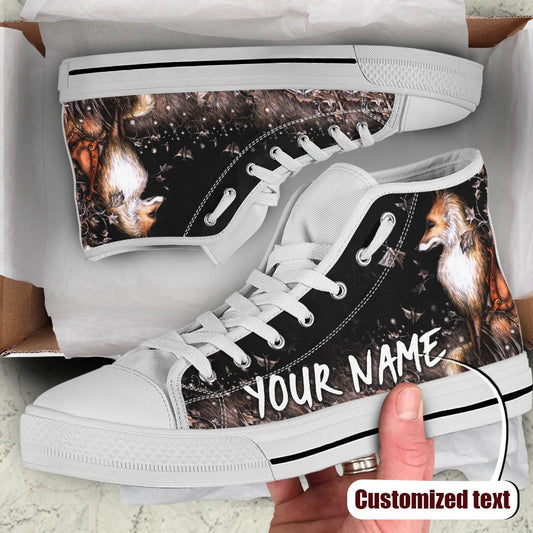 Aesthetic Fox-Customized High Top Shoes SIZE 47