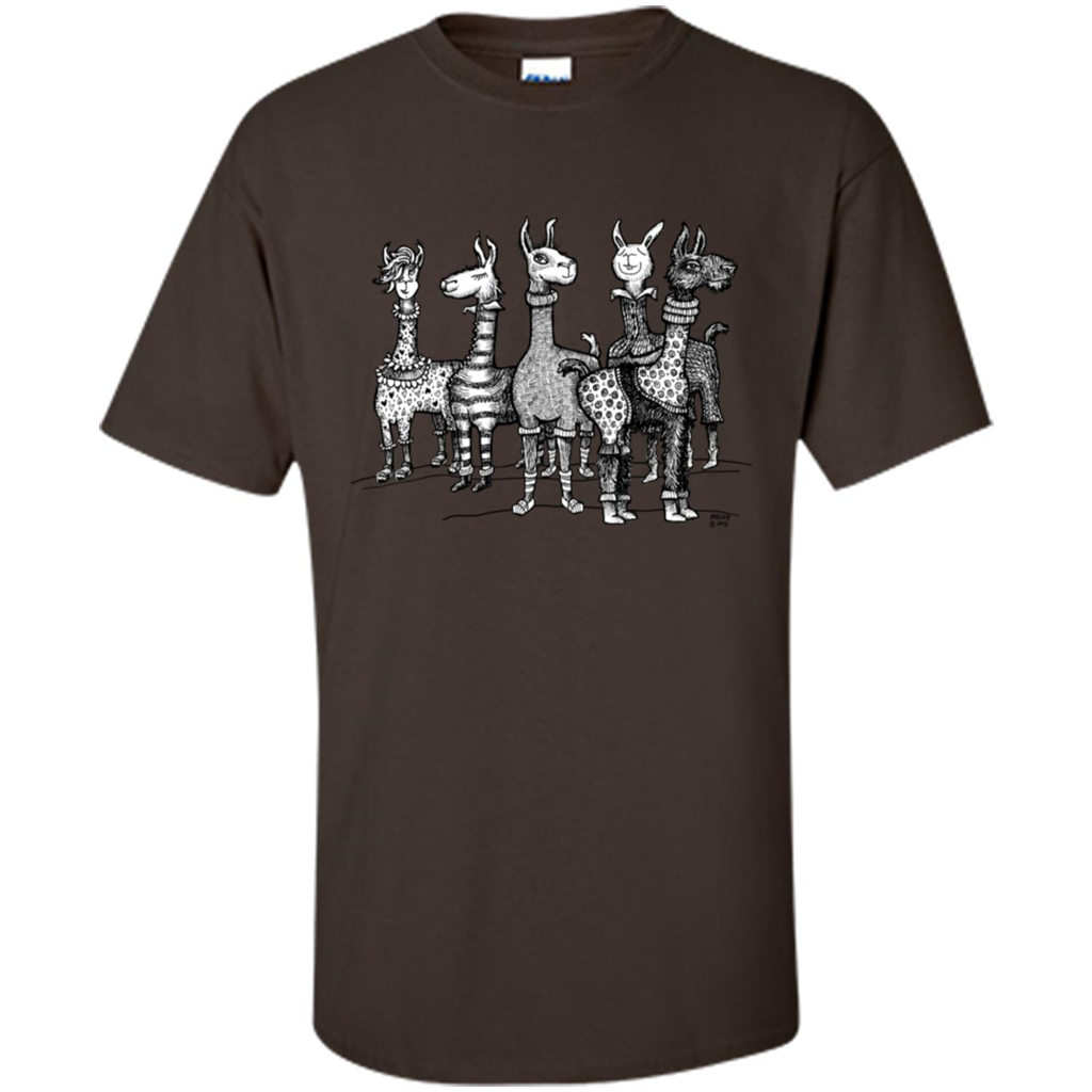 Music T-Shirt Llamas In Pajamas Dark Chocolate