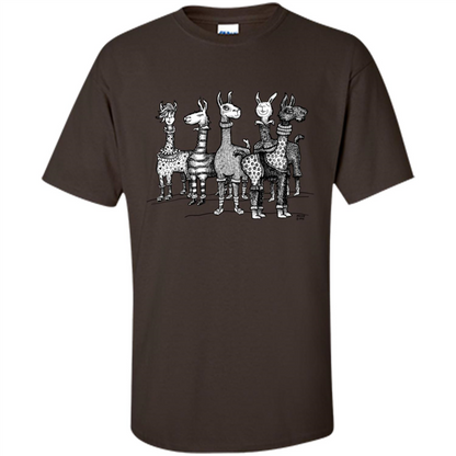 Music T-Shirt Llamas In Pajamas Dark Chocolate