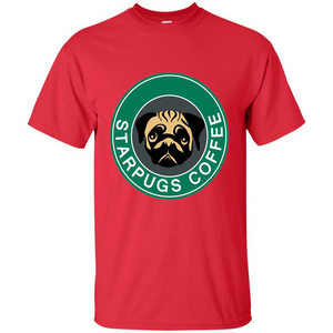 Starpugs Coffee T-shirt Pug Dog Lover T-shirt