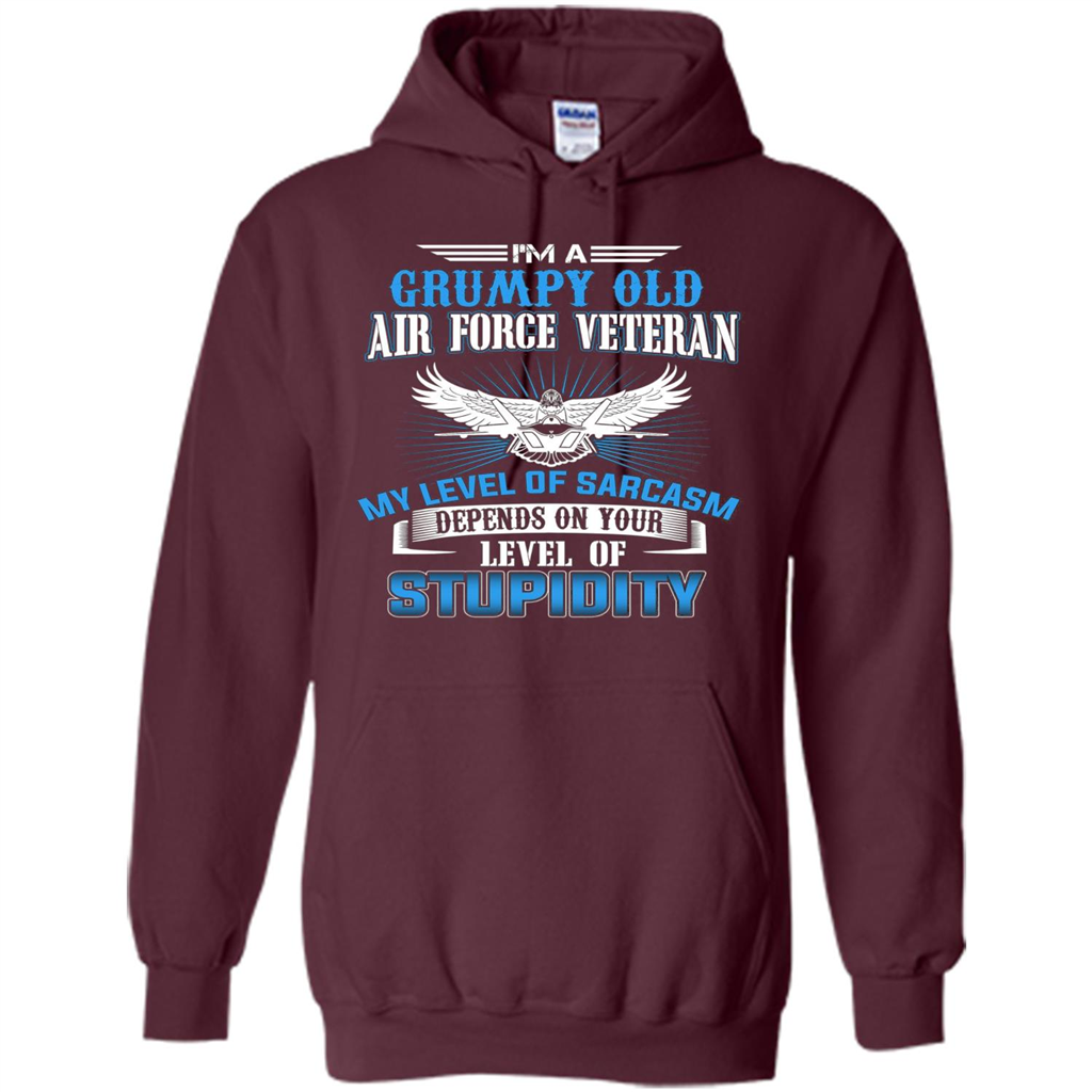 I'm A Grumpy Old Air Force Veteran T-shirt Maroon