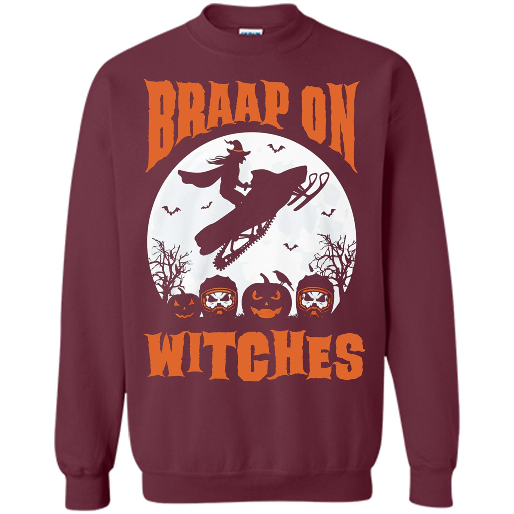Halloween T-shirt Braap On Witches T-shirt Maroon