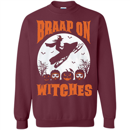 Halloween T-shirt Braap On Witches T-shirt Maroon