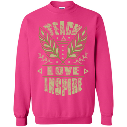 Teacher T-shirt Teach Love Inspire T-shirt Heliconia