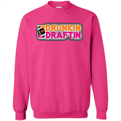 Drunkin' Draftin' T-shirt Funny Fantasy Football Draft T-shirt Heliconia