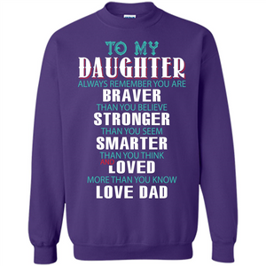 Daughter T-shirt To My Daughter Always Remember You Are Braver Than You Believe