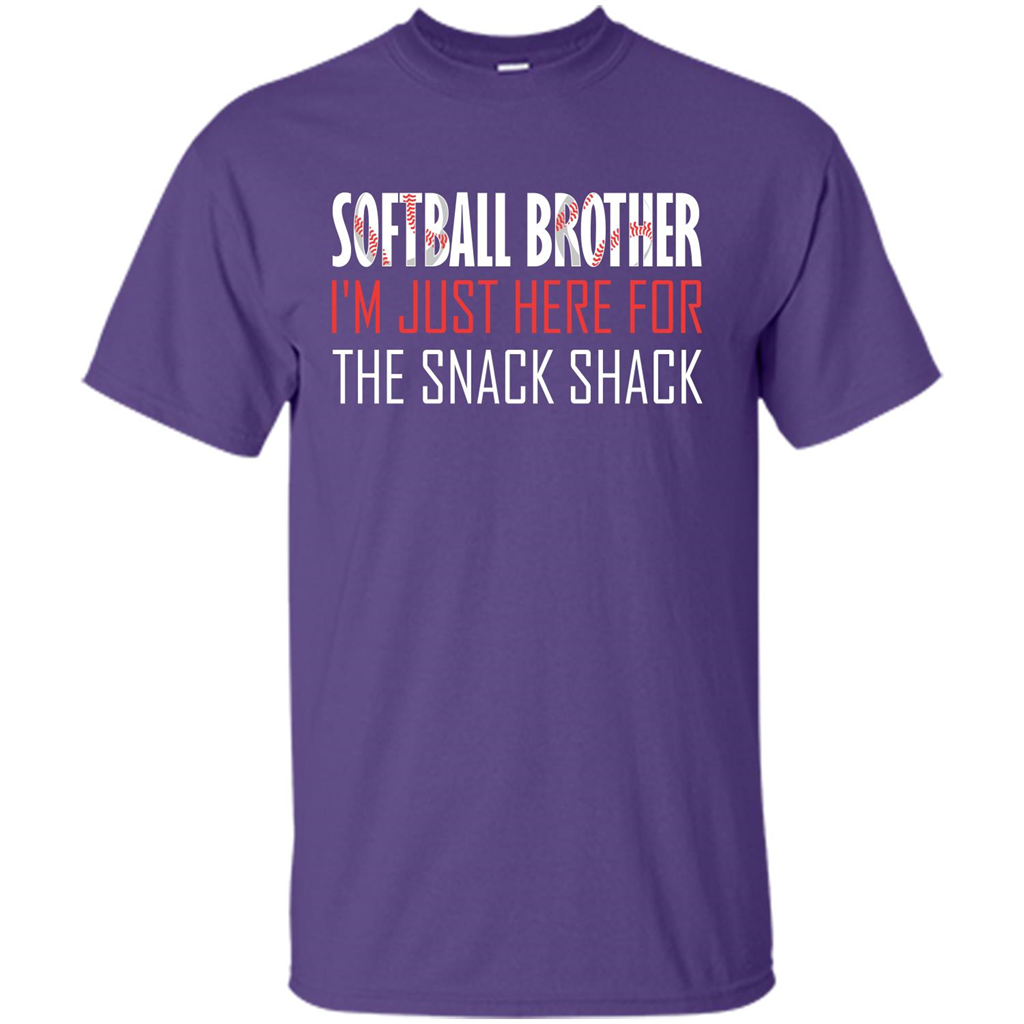 Softball Brother T-shirt I'm Just Here For The Snack Shack Purple