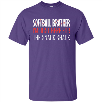 Softball Brother T-shirt I'm Just Here For The Snack Shack Purple