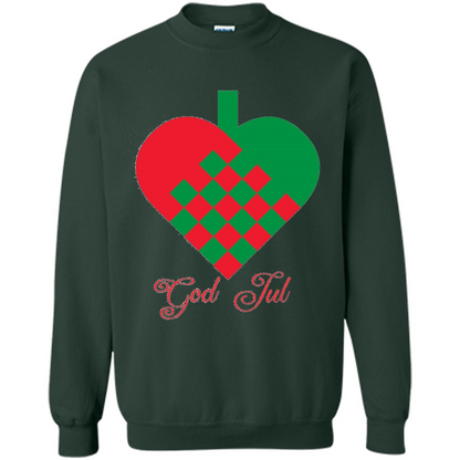 God Jul Merry Christmas T-shirt Forest Green
