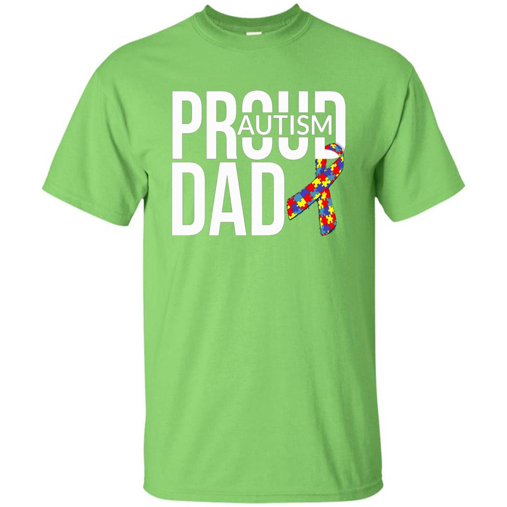 Proud Autism Dad T-shirt Autism Awareness Lime