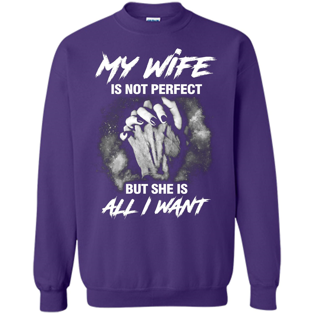 Husband T-shirt My Wife Is Not Perfect But She Is All I Need Orange