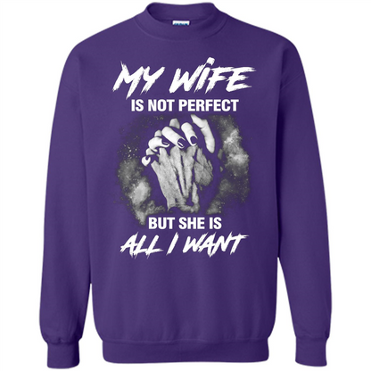 Husband T-shirt My Wife Is Not Perfect But She Is All I Need Orange