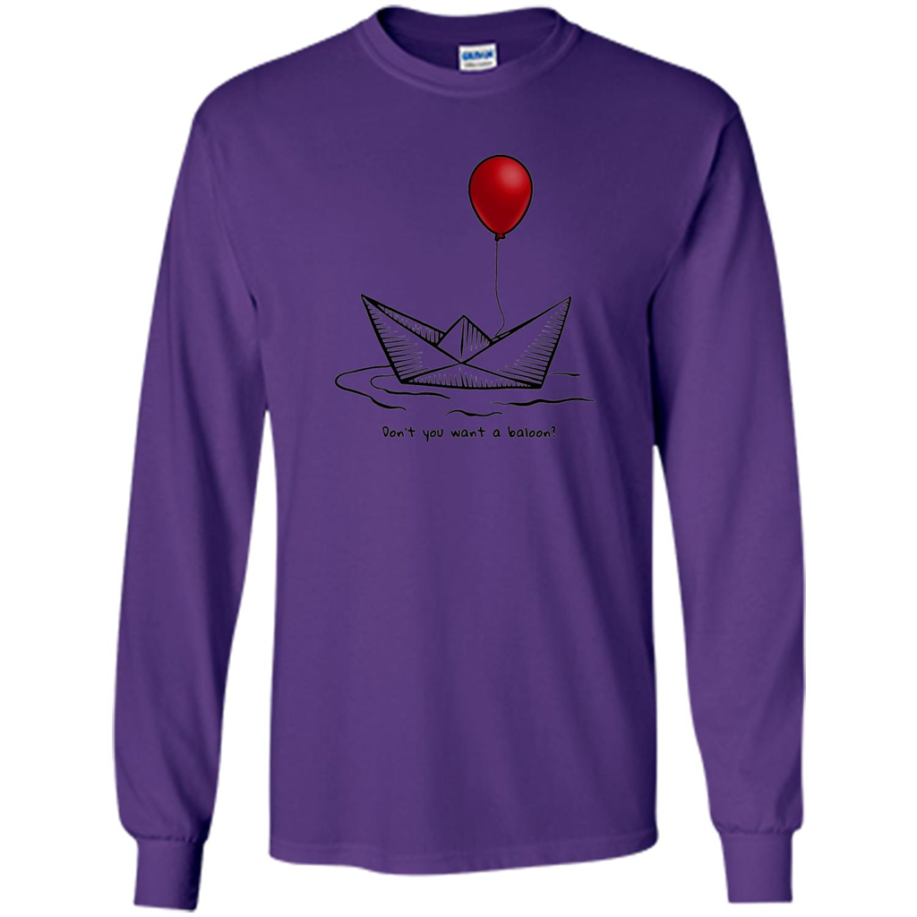 Red Balloon Horror Halloween T-shirt Purple