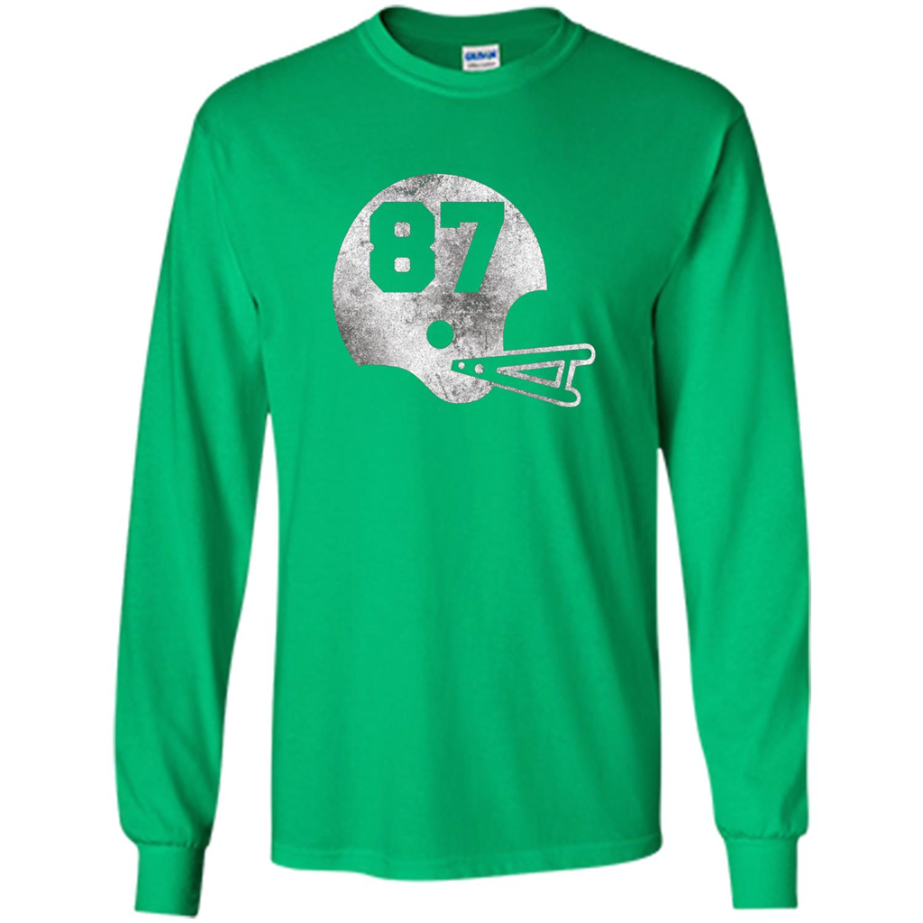 Football Number 87 T-Shirt Player Number Irish Green