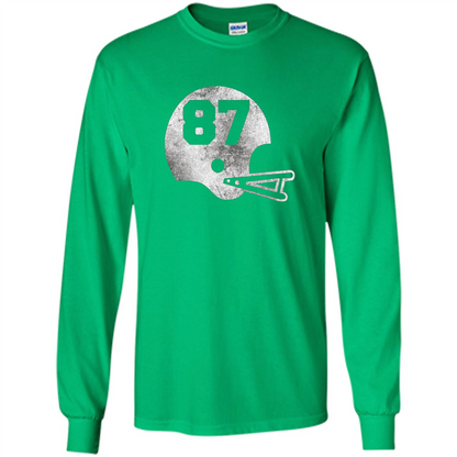 Football Number 87 T-Shirt Player Number Irish Green