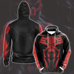 Spider-Man 2099 Black Suit Cosplay Video Game All Over Printed T-shirt Tank Top Zip Hoodie Pullover Hoodie Hawaiian Shirt Beach Shorts Joggers   