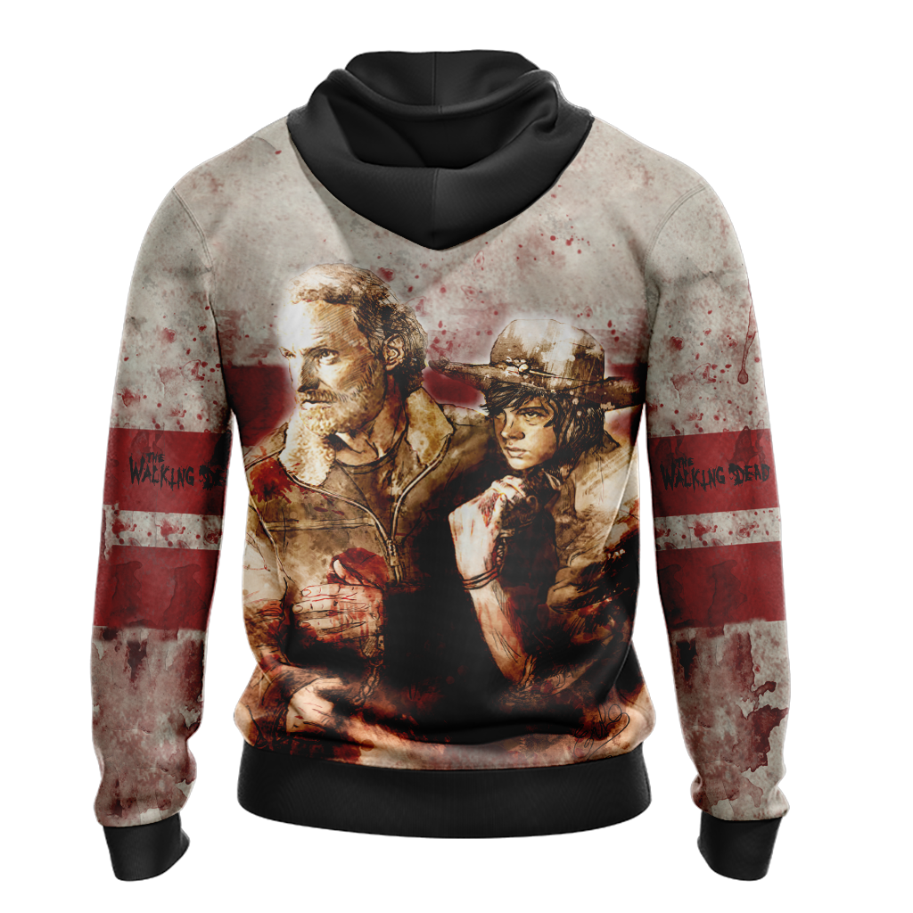 The Walking Dead Rick And Carl Grimes New Unisex 3D Hoodie