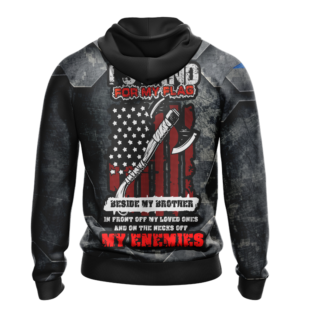 Veteran I Stand For My Flag Unisex Zip Up Hoodie