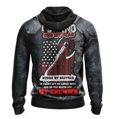 Veteran I Stand For My Flag Unisex Zip Up Hoodie