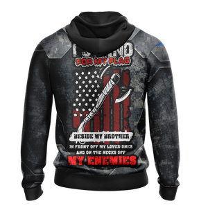 Veteran I Stand For My Flag Unisex Zip Up Hoodie