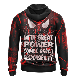 Spider-Man With Great Power Comes Great Responsibility Unisex 3D Hoodie