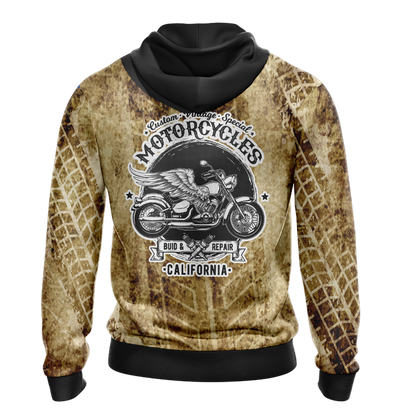 Custom Vintage Special Motorcycle Unisex Zip Up Hoodie Jacket