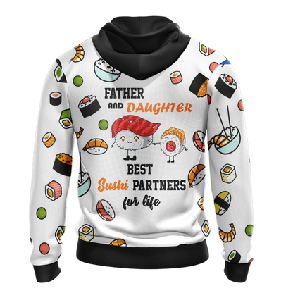 Father And Daughter Best Sushi Partners For Life Sushi Unisex 3D Hoodie