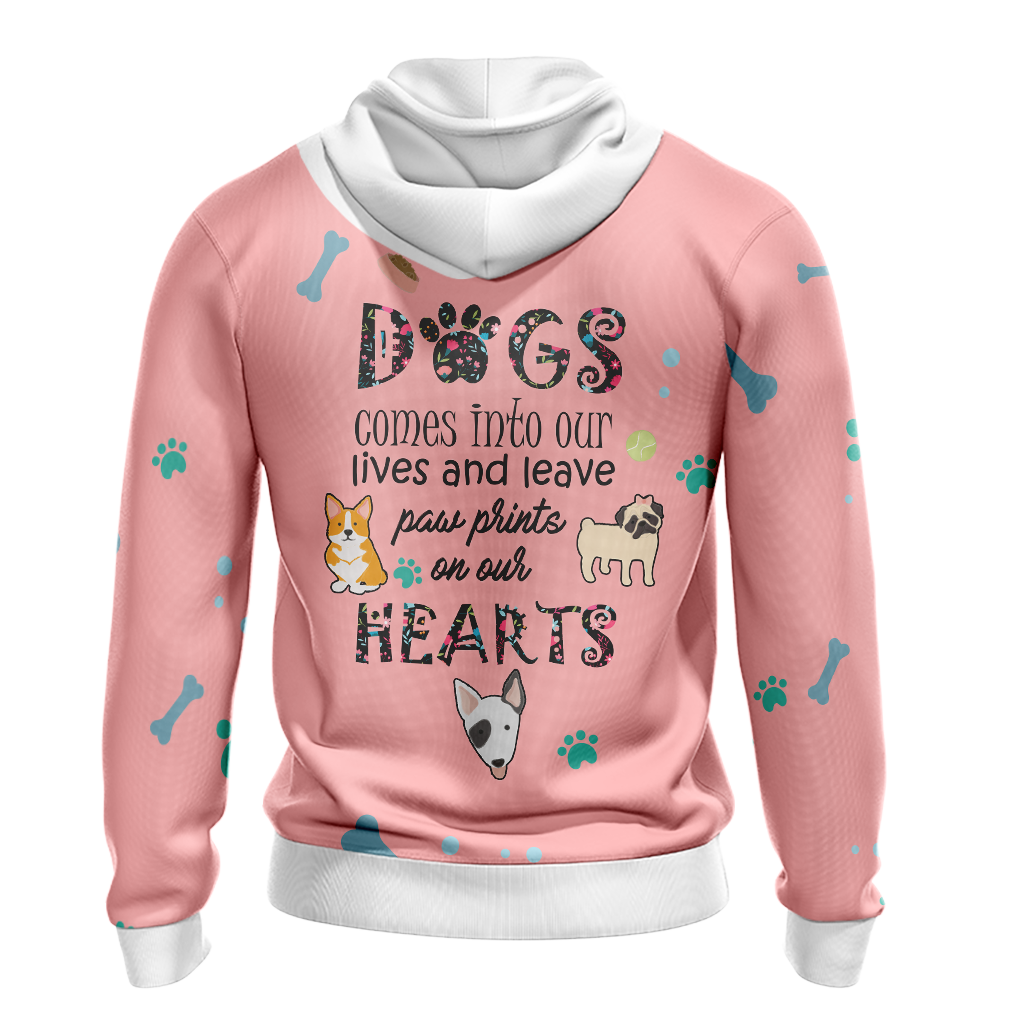 Dogs Comes Into Our Lives And Leave Paw Prints On Our Hearts 3D Hoodie