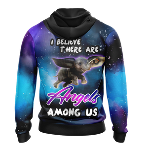 I Believe There Are Angels Among Us Elephant Unisex 3D Hoodie