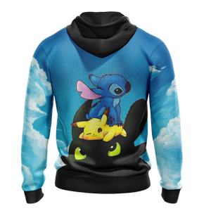 Stitch - Pokemon - How to train your dragon Unisex 3D Hoodie