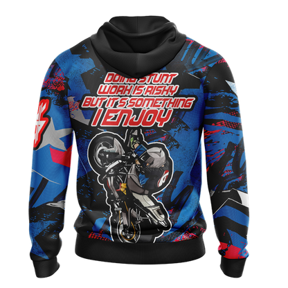 StuntBike Doing Stunt Woah Is Risky But It's Something I Enjoy Unisex Zip Up Hoodie