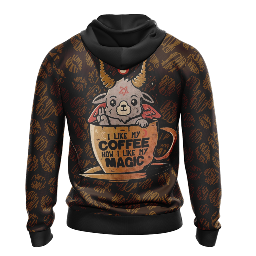 I Like My Coffee How I Like My Magic Unisex Zip Up Hoodie