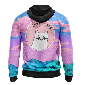 Cat Kawaii Vintage Style Unisex Zip Up Hoodie