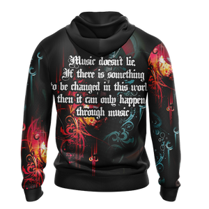 Guitar Music Doesn't Lie If There Is Something Be Changed In This World Then It Can Only Happen Through Music Unisex Zip Up Hoodie