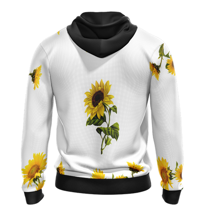 Elephant And Sunflower Unisex Zip Up Hoodie
