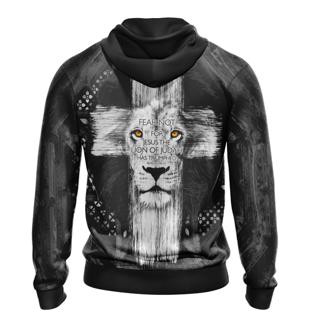 Christian - Fear Not For Jesus The Lion Of Judah Has Triumphed Unisex Zip Up Hoodie